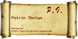 Petrin Ibolya névjegykártya