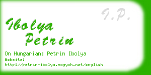 ibolya petrin business card
